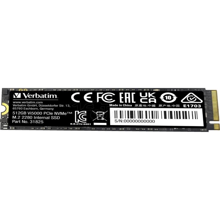 Disque SSD Verbatim Vi5000 512Go - NVMe M.2 Type 2280 | Ordiland
