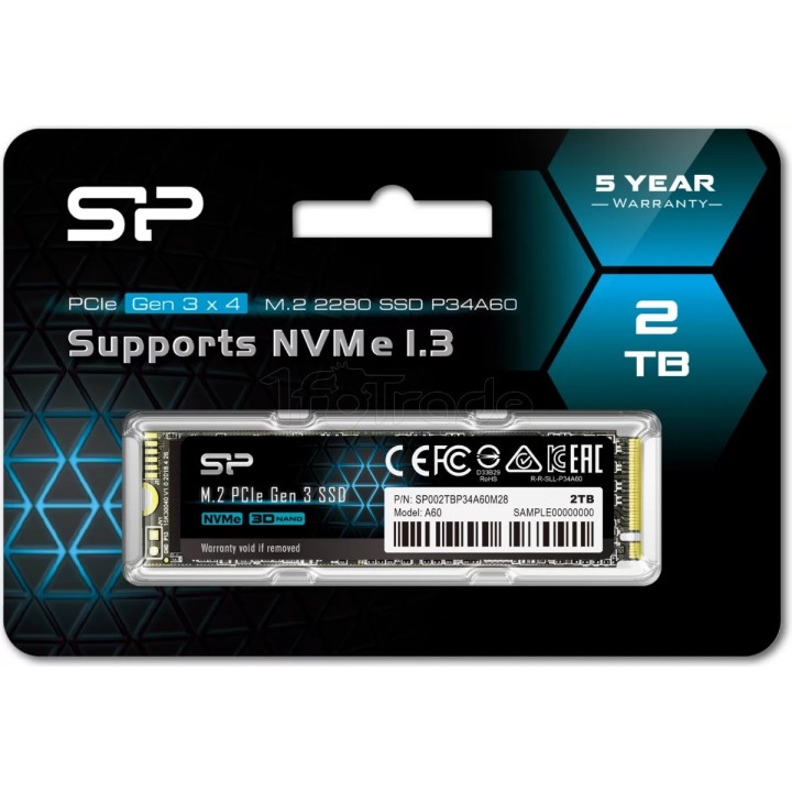Disque SSD Silicon Power A60 2To - NVMe M.2 Type 2280 | Ordiland