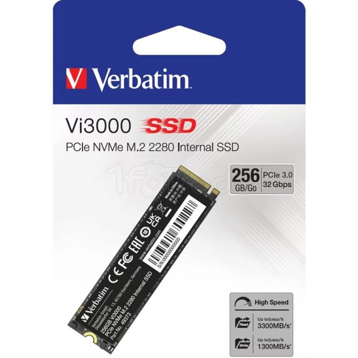 Disque SSD Verbatim Vi3000 256Go - NVMe M.2 Type 2280 | Ordiland