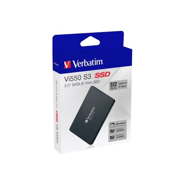 Disque SSD Verbatim Vi550 S3 512Go - S-ATA 2,5" | Ordiland