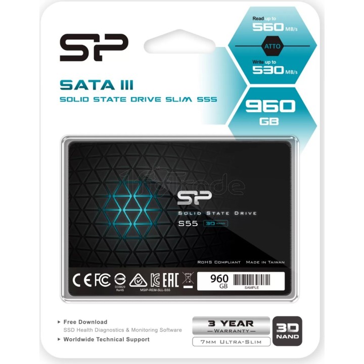 Disque SSD Silicon Power Slim S55 1To - S-ATA 2,5" | Ordiland
