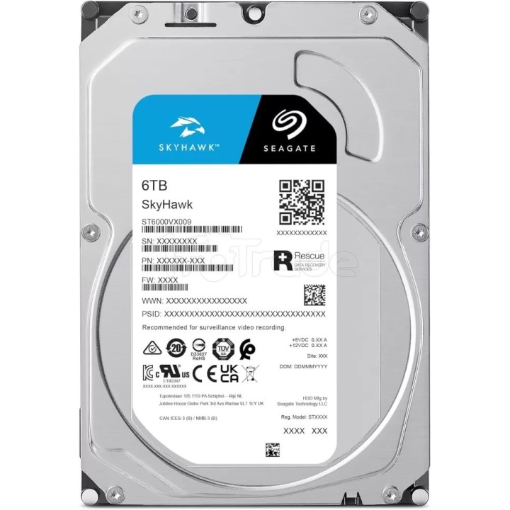 Disque dur 3,5" Seagate Skyhawk 6To 256Mo - S-ATA | Ordiland