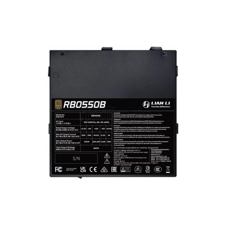 Alimentation ATX Lian Li RB - 550W (Noir) | Ordiland
