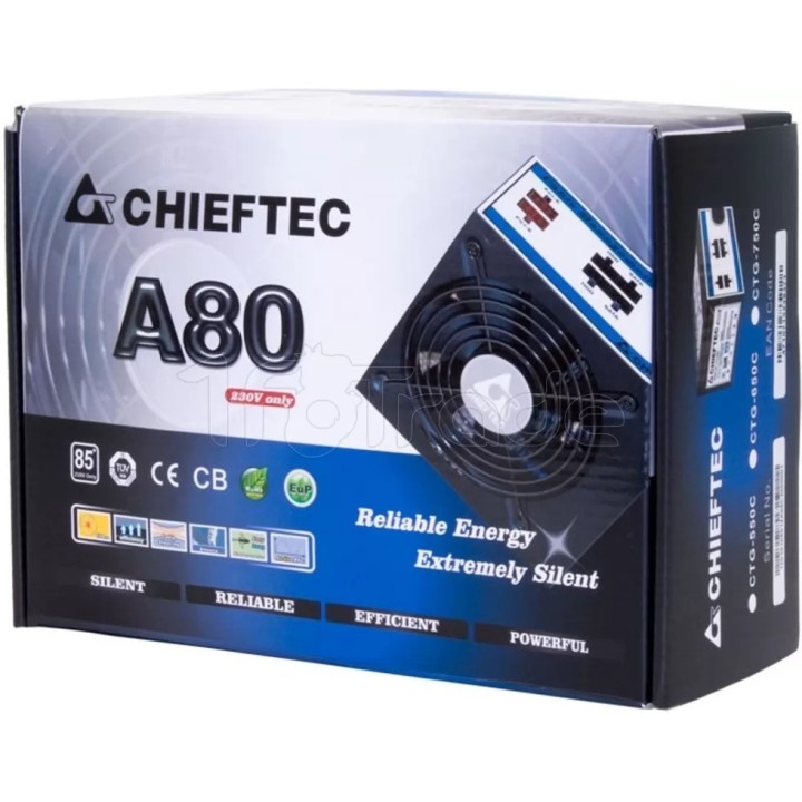 Alimentation ATX Chieftec A-80 CTG-750C - 750W (Noir) | Ordiland