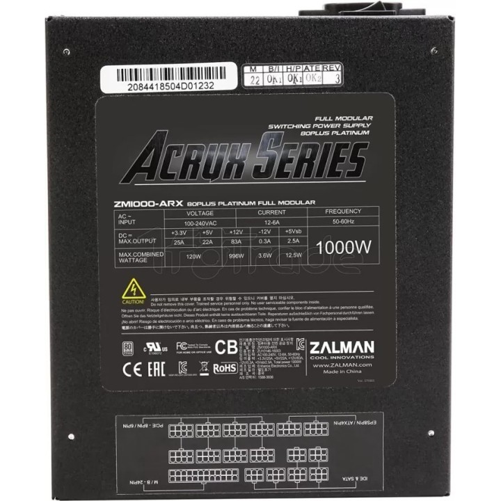 Alimentation ATX Zalman Acrux ArX - 1000W (Noir) | Ordiland