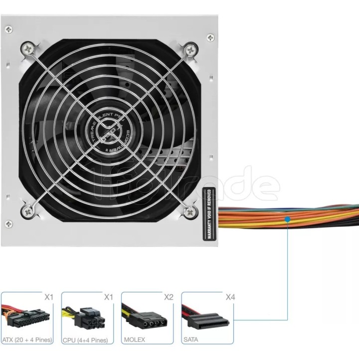 Alimentation ATX TooQ Ecopower II INT - 500W | Ordiland