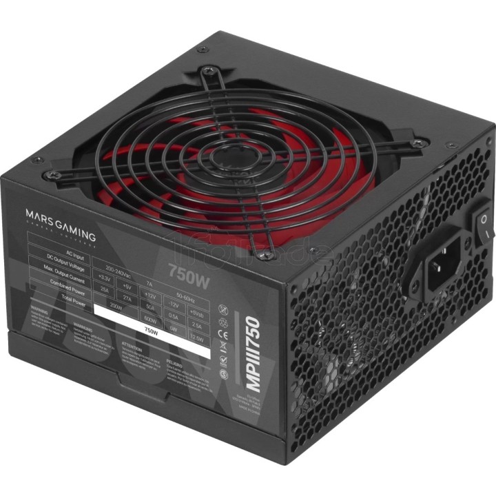 Alimentation ATX Mars Gaming MPIII - 750W (Noir/Rouge) | Ordiland