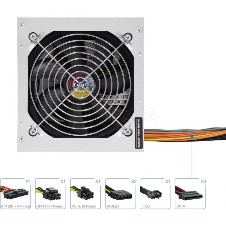 Alimentation ATX TooQ Apolo - 500W (Gris) | Ordiland