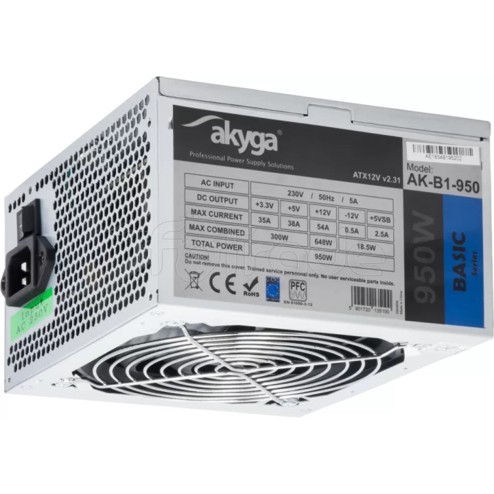 Alimentation ATX Akyga Basic AK-B1 - 950W (Gris) | Ordiland