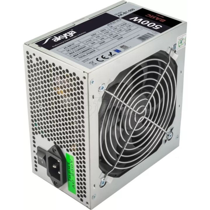 Alimentation ATX Akyga Basic AK-B1 - 500W (Gris) | Ordiland