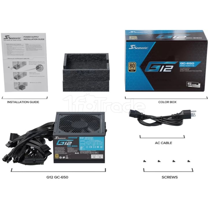 Alimentation ATX Seasonic G12 GC - 650W (Noir) | Ordiland