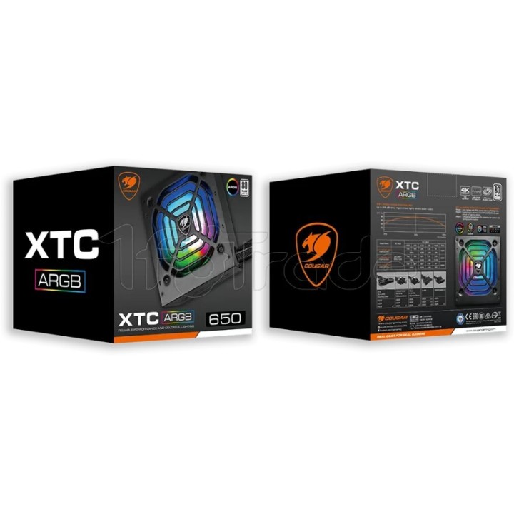Alimentation ATX Cougar XTC RGB - 650W (Noir) | Ordiland