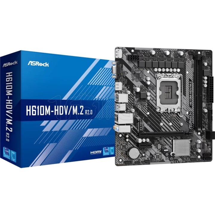 Carte mère ASRock H610M-HDV/M.2 R2.0 (Intel LGA 1700) | Ordiland
