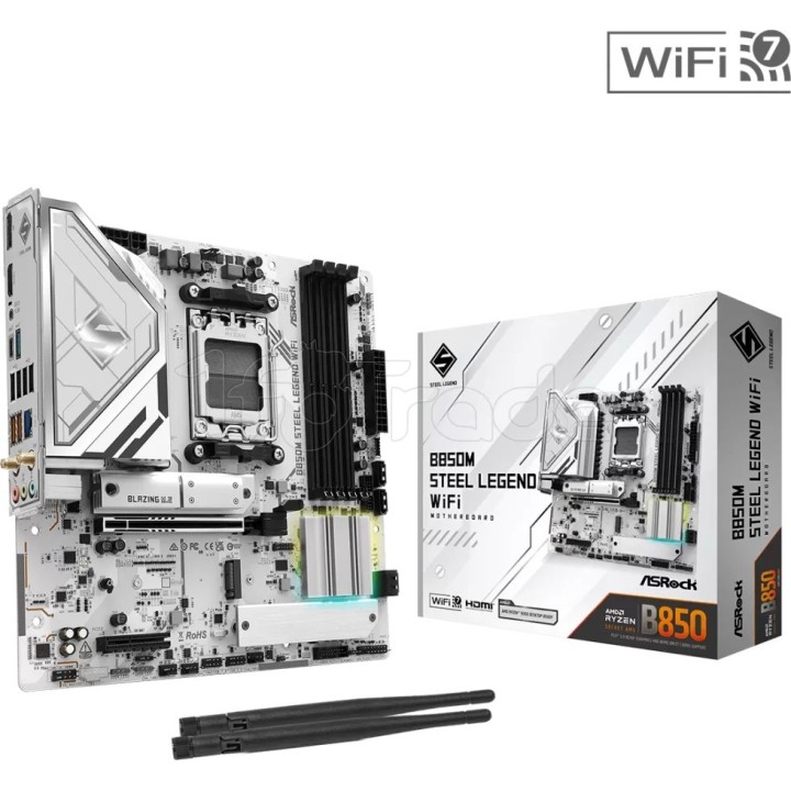 Carte mère ASRock B850M Steel Legend WiFi (AMD AM5) | Ordiland