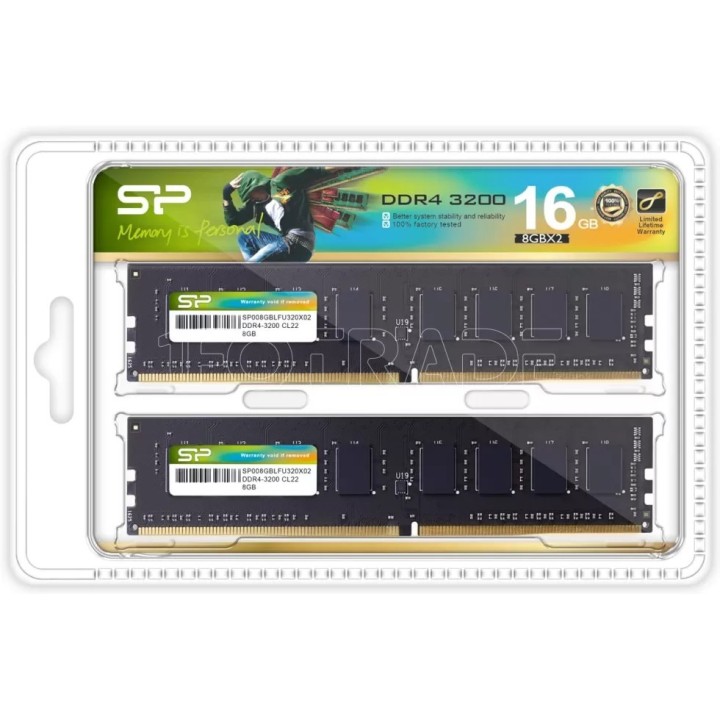 Mémoire 16Go (2x8Go) DIMM DDR4 Silicon Power 3200Mhz | Ordiland