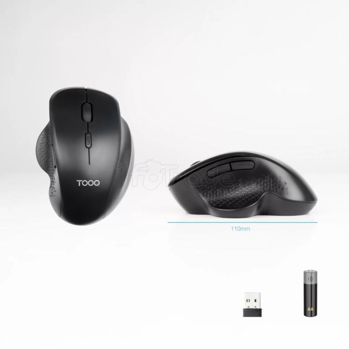 Souris sans fil ergonomique Tooq TQMWG-1105 -B (Noir) | Ordiland