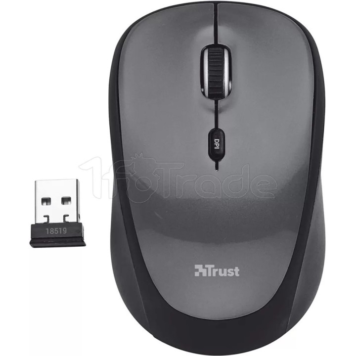 Souris sans fil Trust Yvi + Silent (Noir) | Ordiland