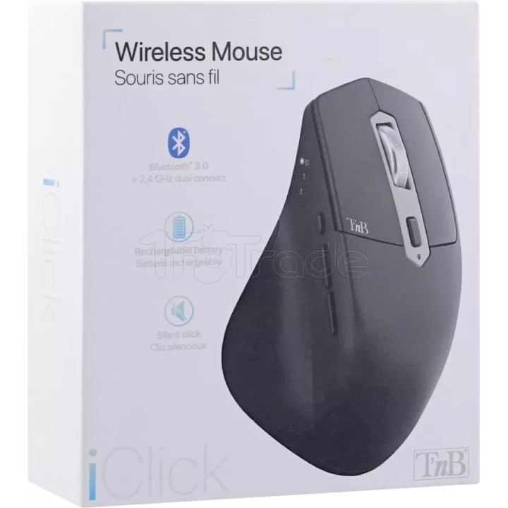 Souris sans fil semi-ergonomique T'nB Dual Connect | Ordiland