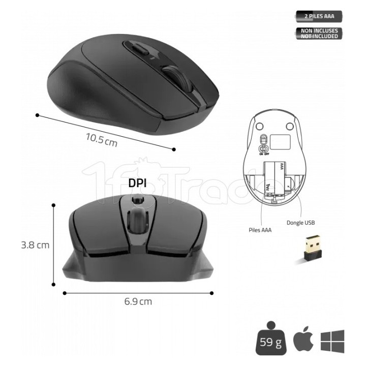 Souris sans fil Advance Feel (Noir) | Ordiland