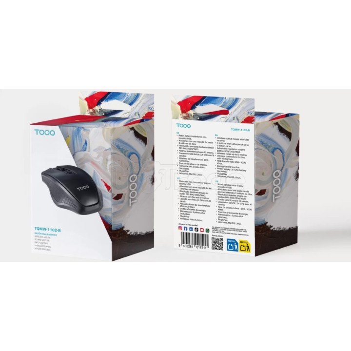 Souris sans fil TooQ TQMW-1102-B (Noir) | Ordiland
