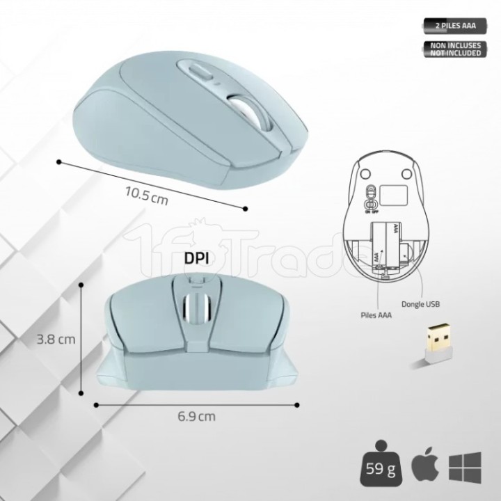 Souris sans fil Advance Feel (Bleu) | Ordiland