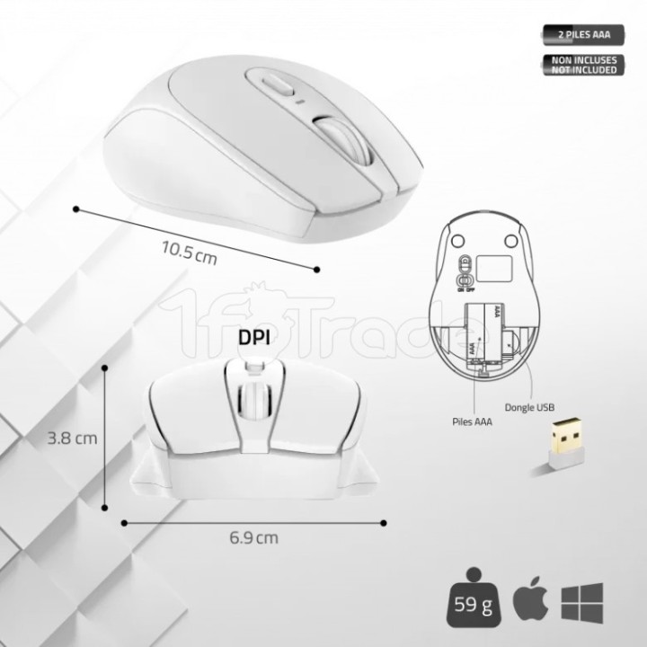 Souris sans fil Advance Feel (Blanc) | Ordiland