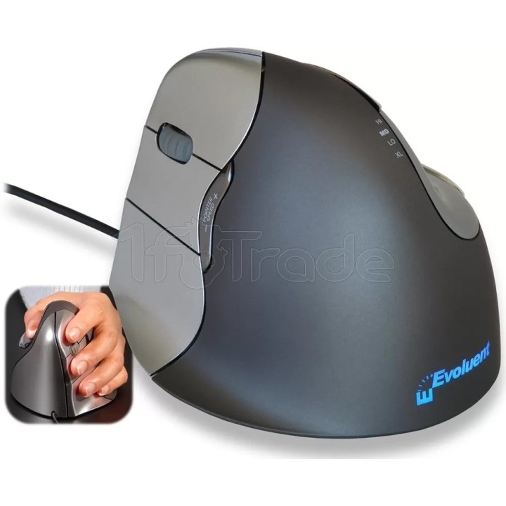 Souris filaire Evoluent Verticale 4 pour gaucher | Ordiland