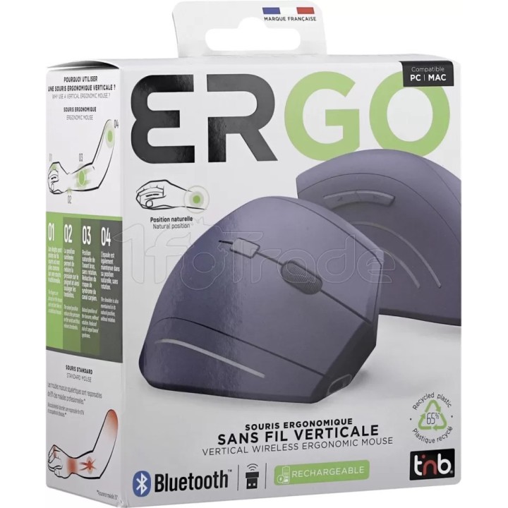 Souris sans fil ergonomique T'nB Ergo Verticale pour | Ordiland
