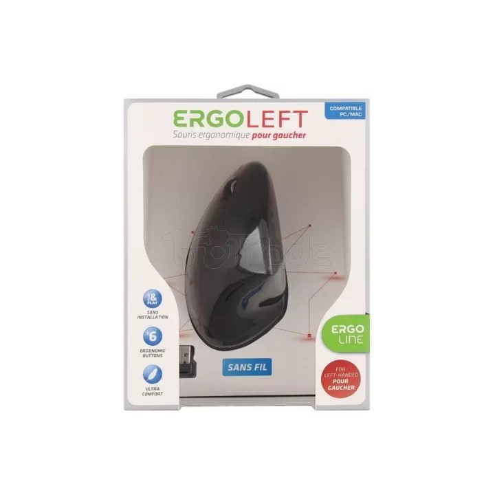 Souris sans fil T'nB Ergo verticale pour gaucher | Ordiland