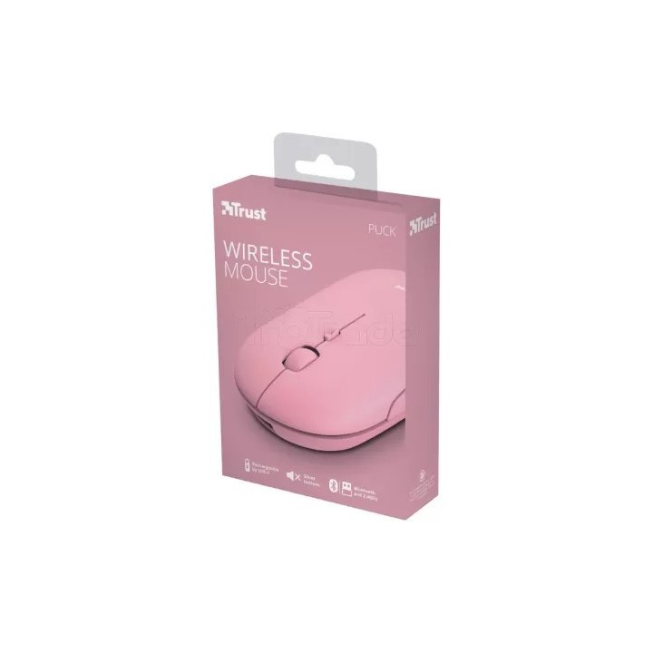 Souris sans fil Trust Puck (Rose) | Ordiland