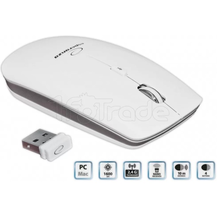 Souris sans fil Esperanza EM120W (Blanc) | Ordiland