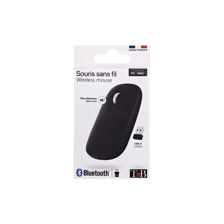 Souris sans fil Bluetooth T'nB Dual Connect (Noir) | Ordiland