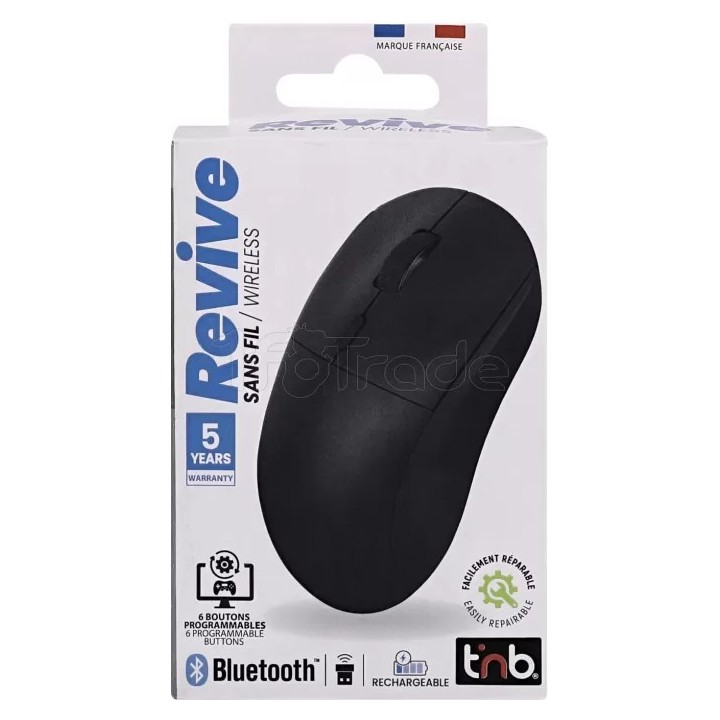 Souris sans fil réparable T'nB Revive (Noir) | Ordiland
