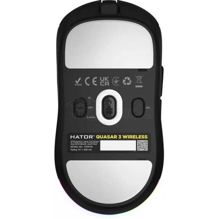 Souris sans fil Gamer Hator Quasar 3 (Noir) | Ordiland