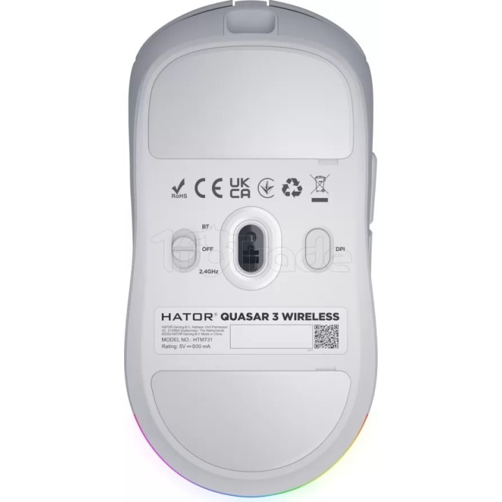 Souris sans fil Gamer Hator Quasar 3 (Blanc) | Ordiland