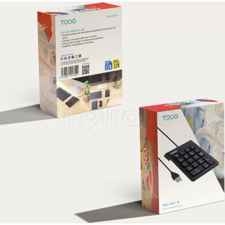 Clavier Pavé Numérique USB TooQ TQK-2001-B (Noir) | Ordiland