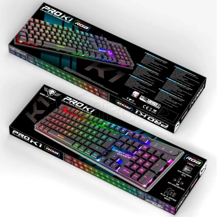 Clavier filaire Gamer Spirit of Gamer Pro-K1 RGB | Ordiland
