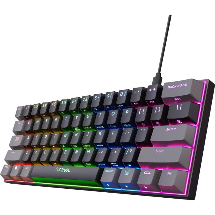 Clavier Gamer Trust GXT 867 Acira 60 Mini RGB (Noir) | Ordiland