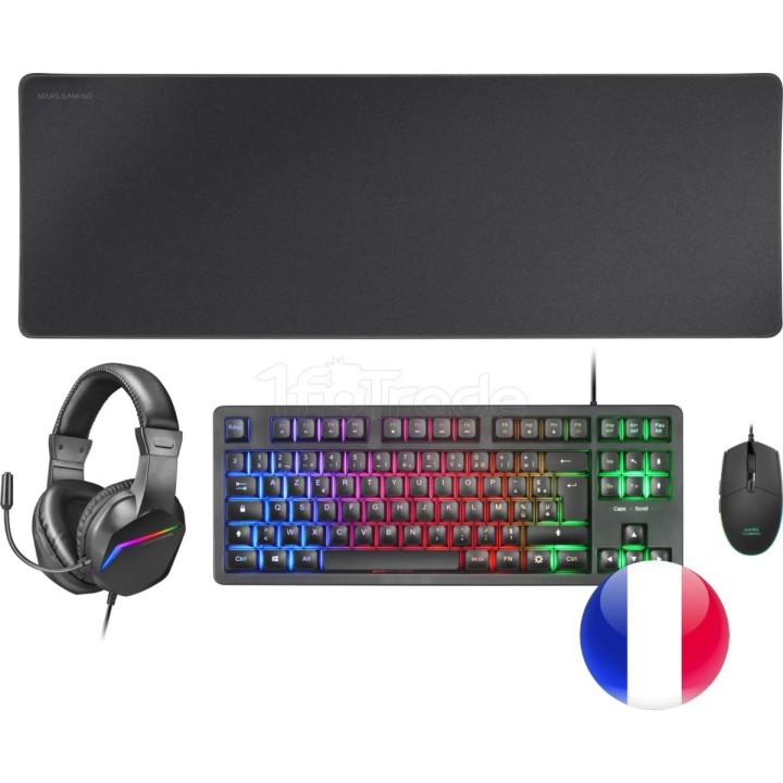 Pack Gamer 4en1 (Clavier/Souris/Casque/Tapis) Mars | Ordiland