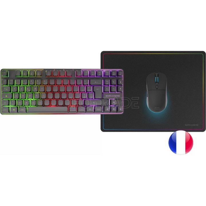 Pack Gamer 3en1 (Calvier/Souris/Tapis) Mars Gaming | Ordiland