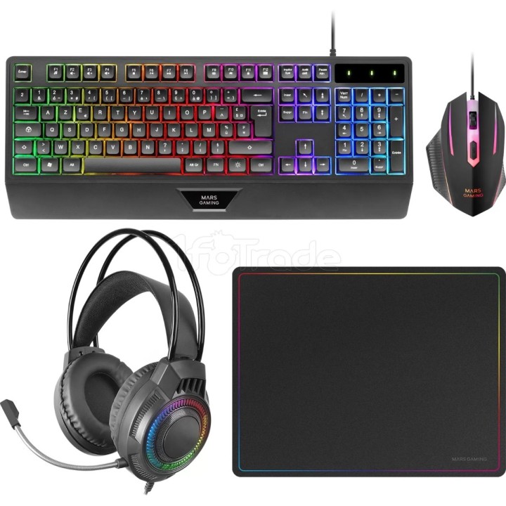 Pack Gamer 4en1 (Clavier/Souris/Casque/Tapis) Mars | Ordiland