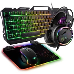 Pack Gamer 4en1 (Clavier/Souris/Casque/Tapis) Spirit | Ordiland