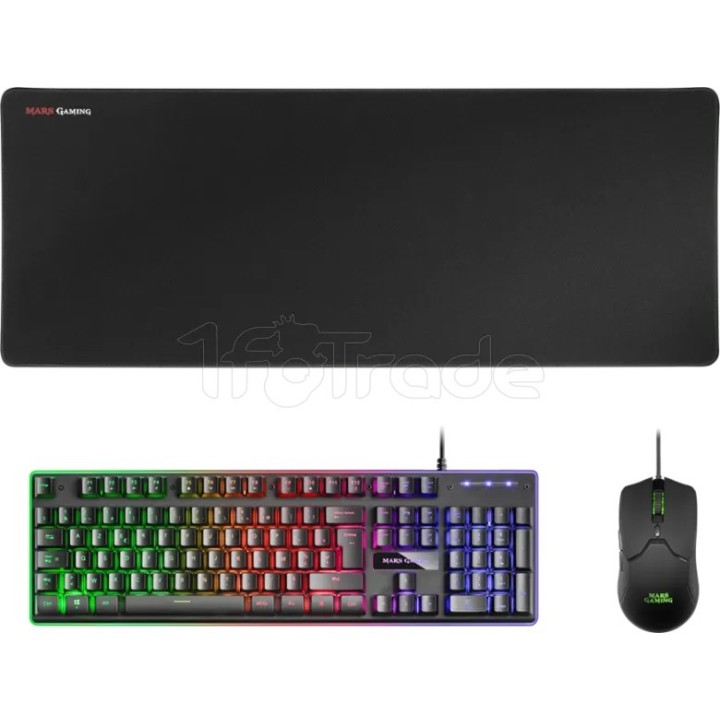 Pack Gamer 3en1 (Clavier/Souris/Tapis) Mars Gaming | Ordiland