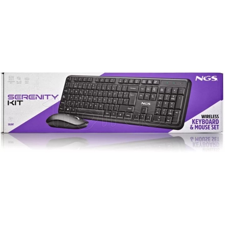 Pack 2en1 (Clavier/Souris) sans fil NGS Serenity | Ordiland