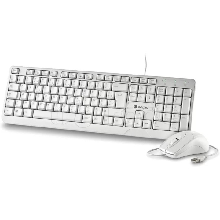 Pack 2en1 (Clavier/Souris) NGS Cocoa (Blanc) | Ordiland