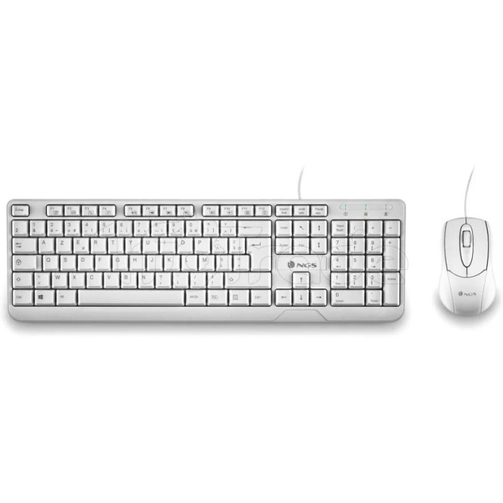 Pack 2en1 (Clavier/Souris) NGS Cocoa (Blanc) | Ordiland