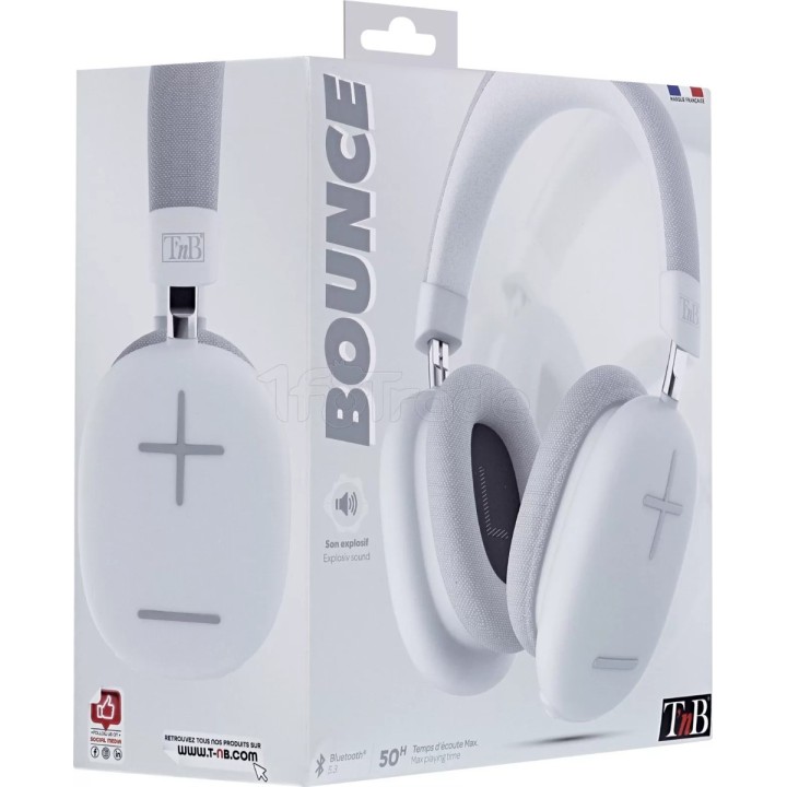 Casque Micro Bluetooth T'nB Bounce (Blanc) | Ordiland