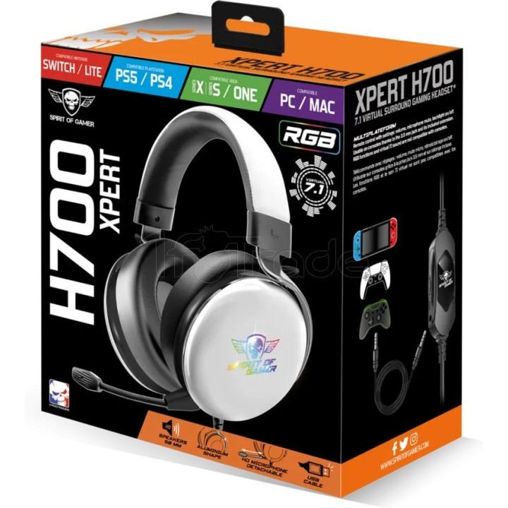 Casque Gamer filaire Spirit of Gamer Xpert H700 RGB | Ordiland