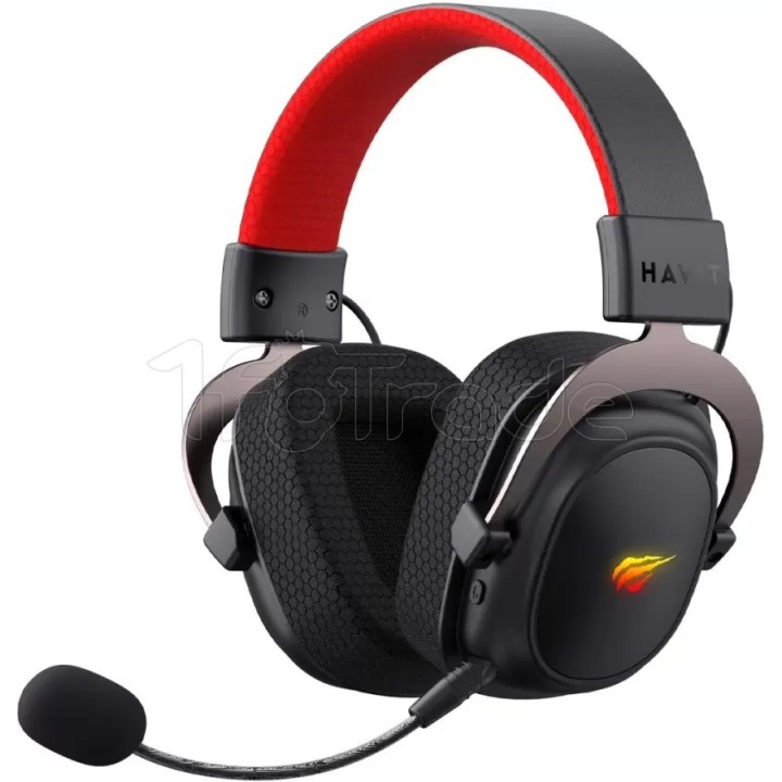Casque Gamer sans fil Havit Fuxi H2002BG (Noir/Rouge) | Ordiland