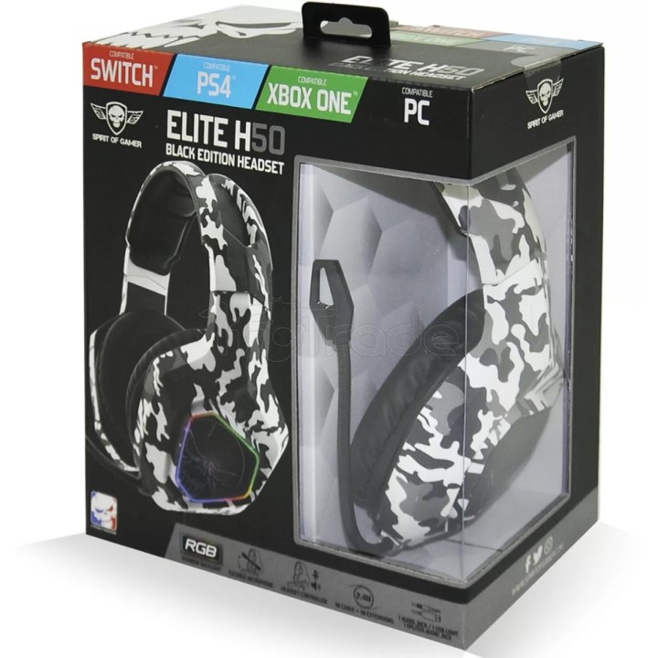 Casque Gamer filaire Spirit of Gamer Elite-H50 (Blanc) | Ordiland